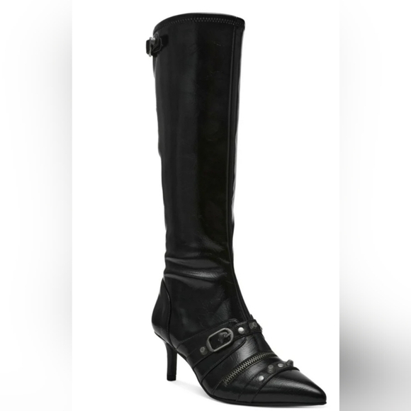 Wild Pair Shoes - 💞🧡Womens Wild Pair Glossy Black Knee-High Boots - Size 10 - 2.5" Heels💞💛